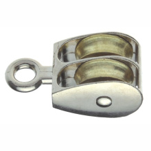 Quincaillerie en métal Poulies en alliage de zinc Oeil rigide à double roue